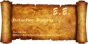 Butscher Bodony névjegykártya